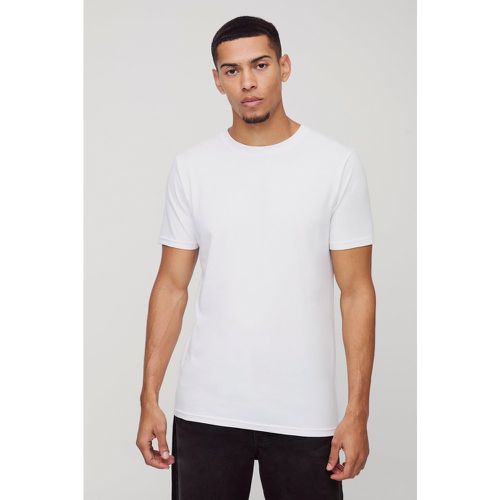 T-shirt Premium Slim Fit in modal con contenuti - boohoo - Modalova