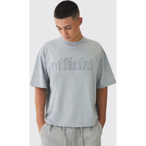 Camiseta Oversize Recta Official Con Letras Góticas En Relieve - boohoo - Modalova