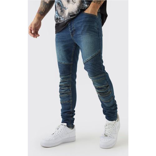 Jeans stile Biker Skinny Fit con pannelli - boohoo - Modalova