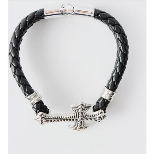 Bracciale a corda incrociata, Nero - boohoo - Modalova