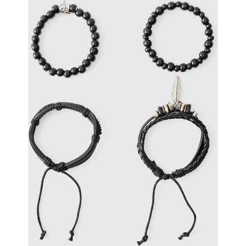 Black Mixed Bead Western Bracelets - boohoo - Modalova