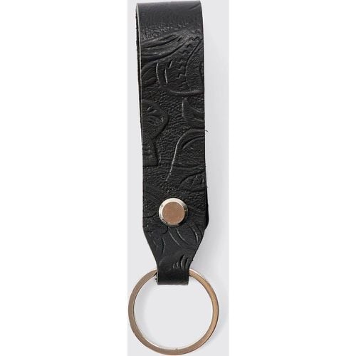 Western Black Leather Keychain - boohoo - Modalova