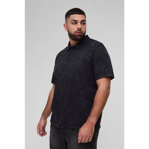 Polo Plus Size slavata nera, Nero - boohoo - Modalova