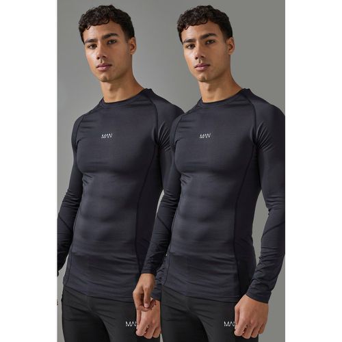 Pack De 2 Camisetas Man Active Interiores De Manga Larga - boohoo - Modalova