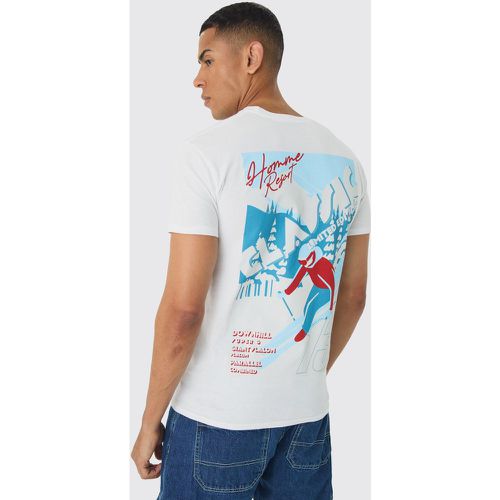 Regular Fit Homme Classic Ski Print T-Shirt - boohoo - Modalova