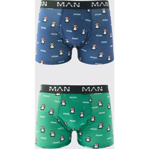 Pack De 2 Bóxers Navideños Man Con Estampado Peng - boohoo - Modalova