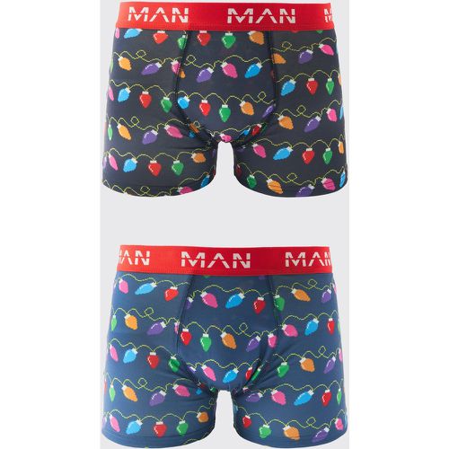 Boxer Man con luci di Natale - set di 2 paia - boohoo - Modalova