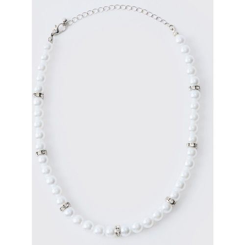 Collana di perle in argento, Grigio - boohoo - Modalova