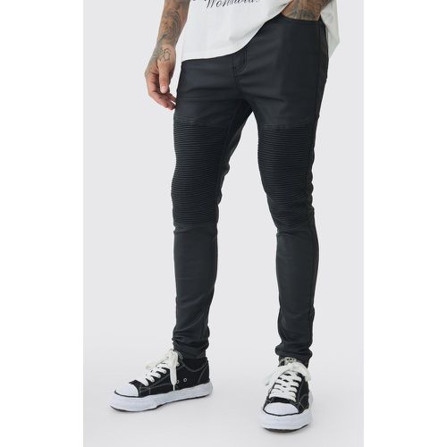 Jeans da biker Tall Skinny Fit rivestiti - boohoo - Modalova