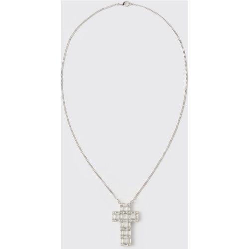 Collana con pendente a croce ghiacciata - boohoo - Modalova