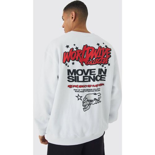 Sudadera Oversize Con Estampado Worldwide En La Espalda - boohoo - Modalova