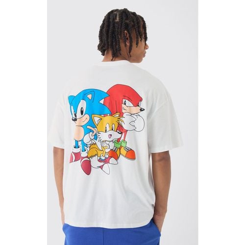 T-shirt oversize ufficiale con stampa di Sonic & Friends - boohoo - Modalova