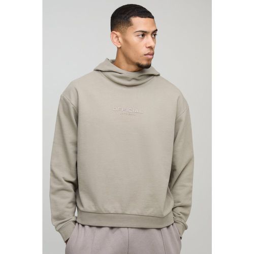 Felpa squadrata oversize con collo a imbuto e cappuccio - boohoo - Modalova