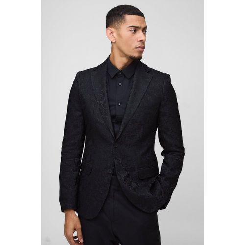 Blazer Slim Fit in velours a effetto velluto - boohoo - Modalova