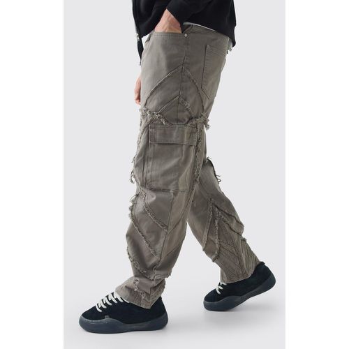 Pantaloni Cargo rilassati in twill con pannelli e smagliature - boohoo - Modalova