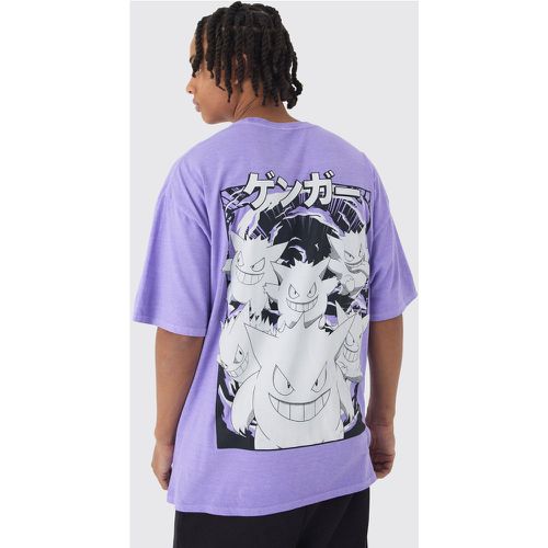 Camiseta Oversize De Pokemon Con Cuello Extendido Y Estampado De Gengar - boohoo - Modalova