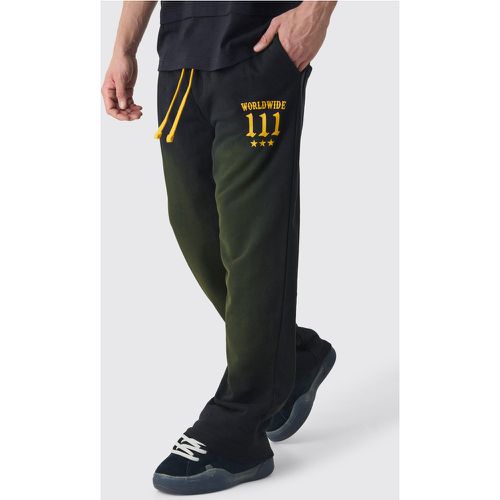 Pantalón Deportivo Recto De Tela Rizo Desgastado Con Estampado De Motociclismo - boohoo - Modalova