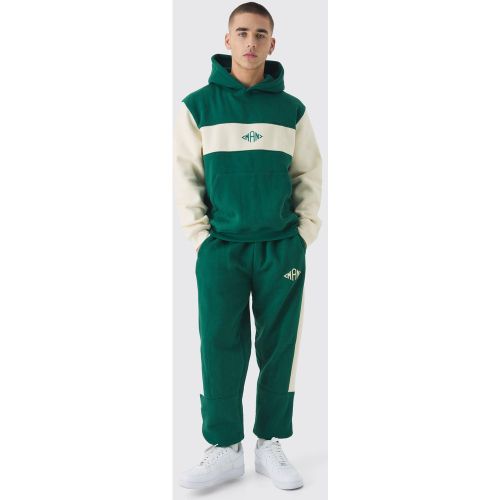 Tuta sportiva Man a losanghe Regular Fit a blocchi di colore con cappuccio - boohoo - Modalova