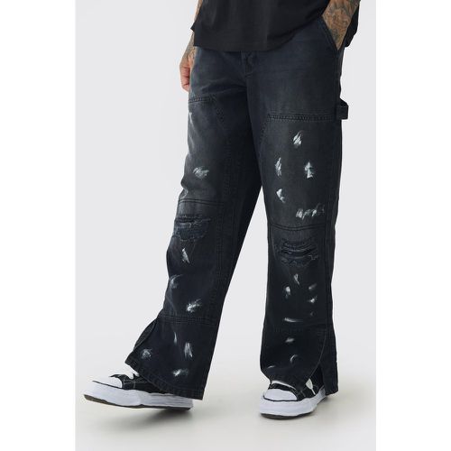 Pantalón Tall Estilo Carpintero Holgado Con Botones De Presión En El Bajo Y Salpicaduras De Pintura - boohoo - Modalova