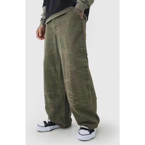 Pantalón Tall Ancho Estilo Carpintero Con Lavado De Ácido - boohoo - Modalova