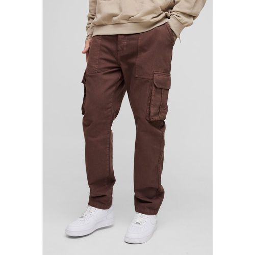 Pantaloni Cargo Tall affusolati color cioccolato - boohoo - Modalova