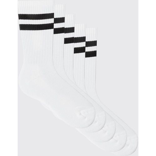 Pack De 5 Pares De Calcetines Deportivos Con Rayas Mixtas - boohoo - Modalova