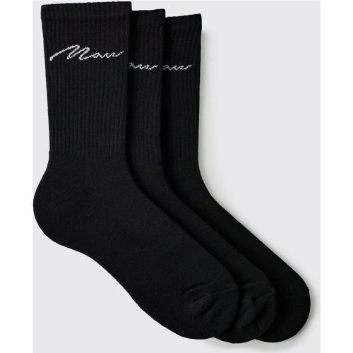 Pack De 3 Pares De Calcetines Deportivos Con Letras Man - boohoo - Modalova