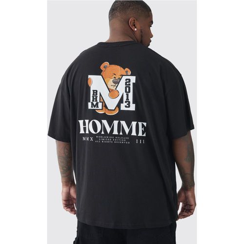 Camiseta Plus Oversize Con Estampado Homme De Osito Malvado - boohoo - Modalova