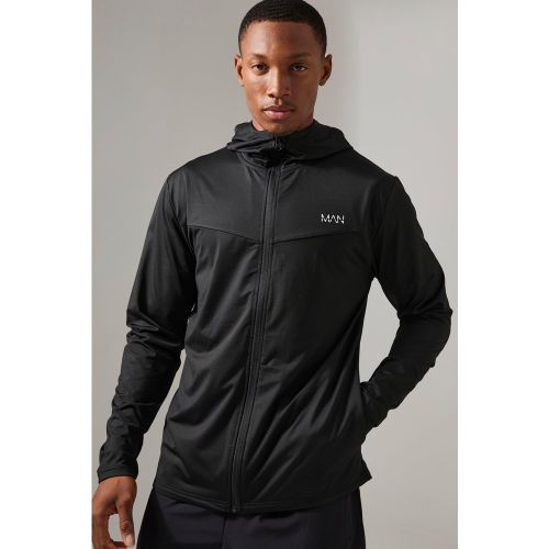 Sudadera Man Active De Forro Polar Ajustada Resistente Con Cremallera Y Capucha - boohoo - Modalova