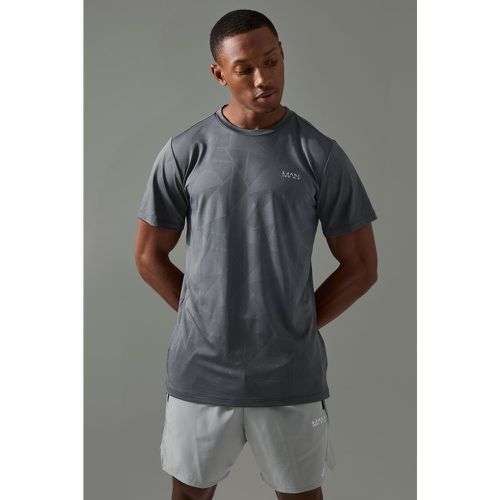 Camiseta Man Active Regular De Jacquard Con Estampado Geométrico - boohoo - Modalova