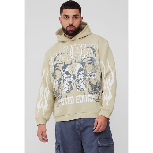 Sudadera Plus Oversize Official Con Capucha Y Estampado De Calavera Grande - boohoo - Modalova