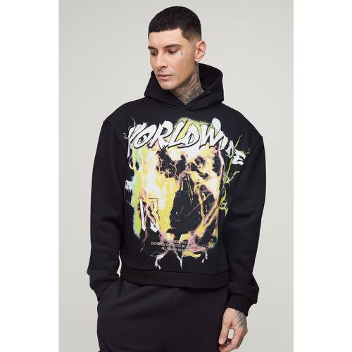 Sudadera Tall Oversize Recta Con Capucha Y Estampado Worldwide A Gran Escala - boohoo - Modalova