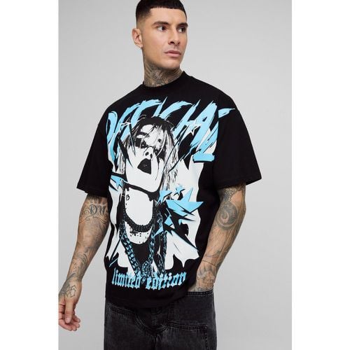 T-shirt Tall squadrata oversize con stampa Official Tour su larga scala - boohoo - Modalova