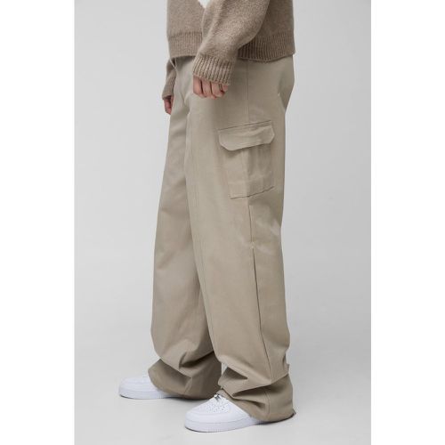 Pantaloni Cargo Tall oversize con vita elasticizzata e cuciture - boohoo - Modalova