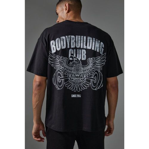 Camiseta Man Active Oversize Con Estampado Body Building Club - boohoo - Modalova