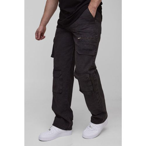 Pantaloni Cargo rilassati Tall in nylon ripstop slavato con ricami - boohoo - Modalova