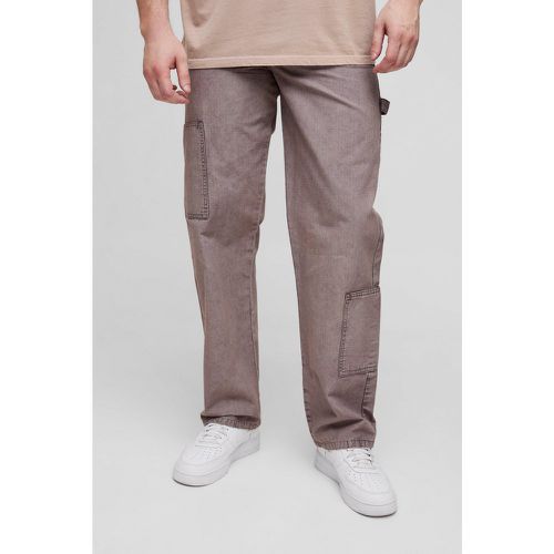 Pantaloni Carpenter Tall slavati in nylon ripstop rilassati - boohoo - Modalova