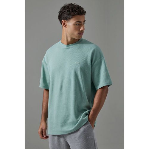 T-shirt oversize Man Sport con trama a nido d'ape - boohoo - Modalova