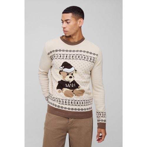 Jersey Regular Navideño Con Estampado De Grecas Y Borreguito Sintético - boohoo - Modalova