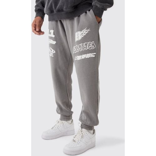 Pantalón Deportivo Regular Con Lavado A La Piedra Y Estampado De Motociclismo - boohoo - Modalova