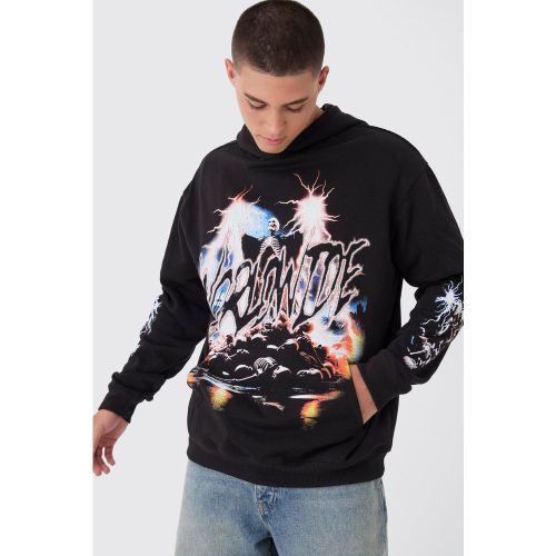 Sudadera Oversize Worldwide Con Capucha Y Estampado De Esqueleto - boohoo - Modalova