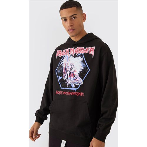 Sudadera Oversize Con Capucha Y Estampado De Iron Maiden - boohoo - Modalova