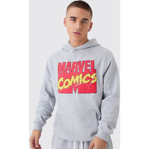 Sudadera Oversize Con Capucha Y Lavado A La Piedra Con Estampado De Marvel - boohoo - Modalova