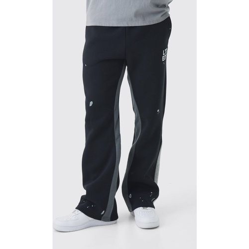 Pantalón Deportivo Regular Man Ofcl Con Salpicaduras De Pintura Y Refuerzos - boohoo - Modalova