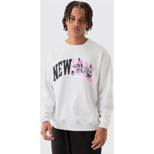 Sudadera Oversize Con Estampado De New York - boohoo - Modalova