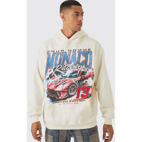 Sudadera Oversize Con Capucha Y Estampado Monaco Racing - boohoo - Modalova