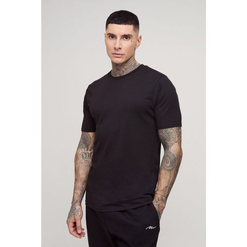 T-shirt Tall Basic Slim Fit, Nero - boohoo - Modalova