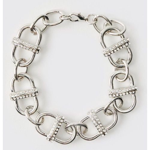 Pulsera De Plata Con Incrustaciones - boohoo - Modalova