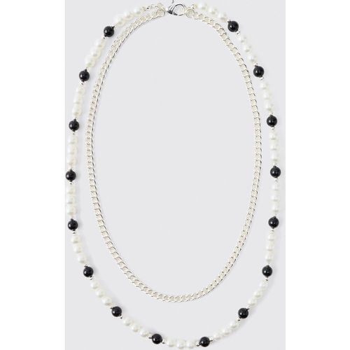 Collar A Capas Con Perlas, Blanco - boohoo - Modalova