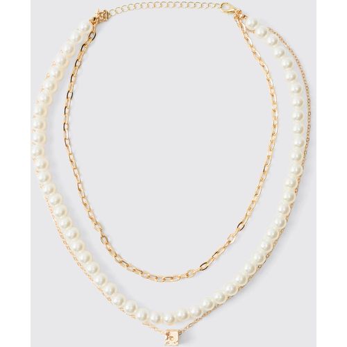 Collar A Capas De Perlas Y Oro - boohoo - Modalova